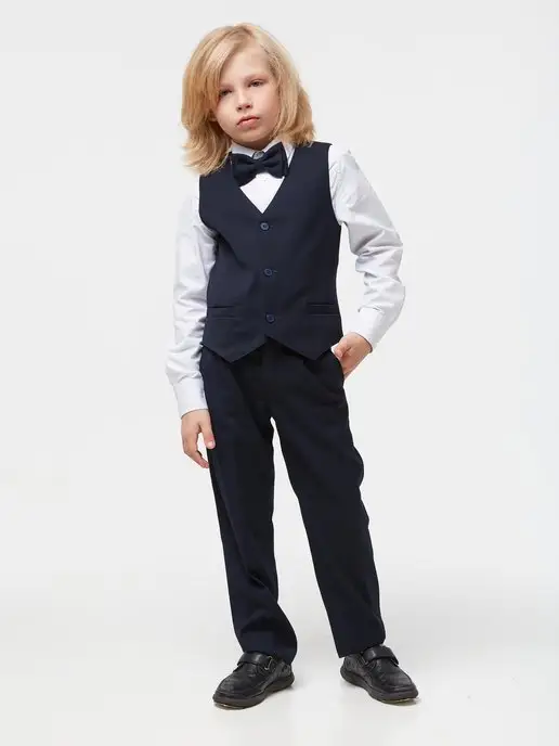 SENS FASHION Галстук бабочка школьный голубая клетка, вариант, фото 5
