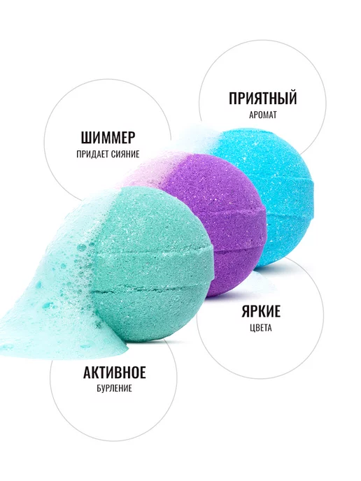 FABRIK Cosmetology Бомбочки для ванны детские с шиммером подарочный набор 21 шт, 3 шт, фото 6
