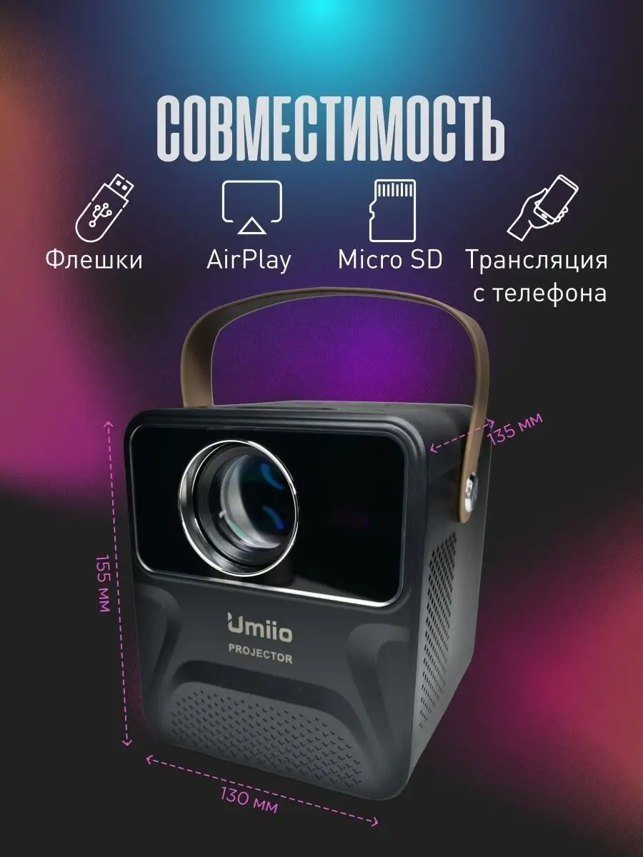 Мини проектор для дома со Smart TV Мини проектор Umiio 158171224 купить в  интернет-магазине Wildberries