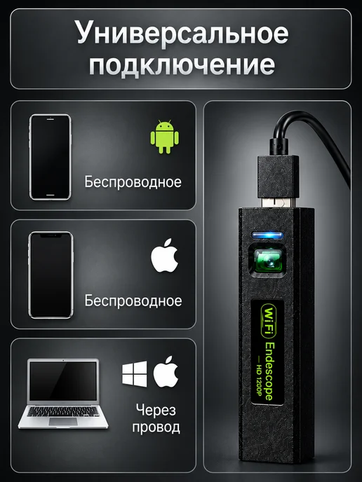 Spark Автомобильный эндоскоп для смартфона с подсветкой 8мм-10м, 10 м, фото 3