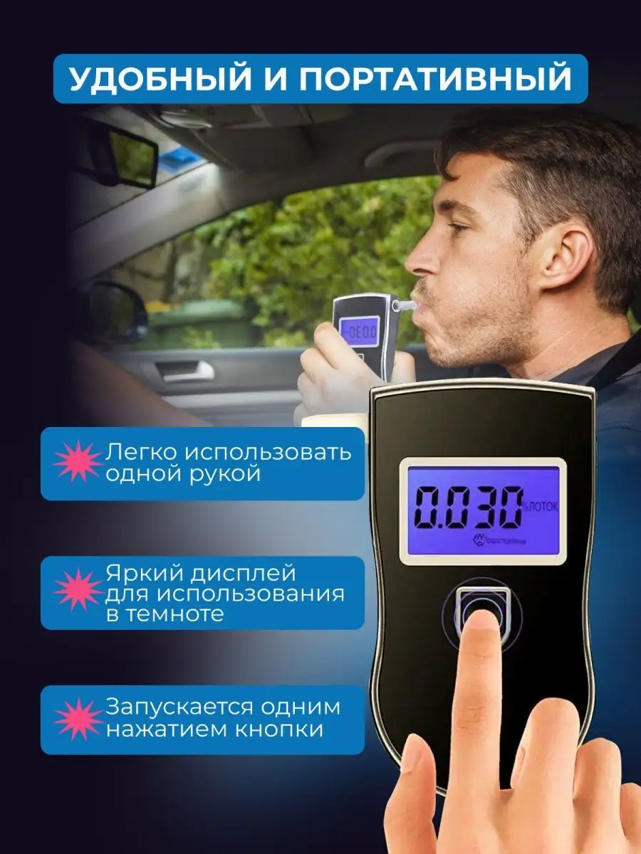 Алкотестер профессиональный цифровой Vikiki 158252303 купить за 1 317 ₽ в  интернет-магазине Wildberries