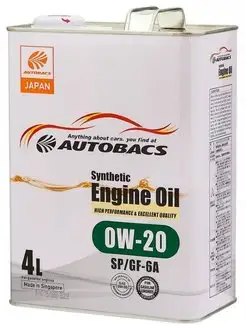 Моторное масло ENGINE OIL 0W20 SP GF-6A 4л. A00032424 AUTOBACS 158310219 купить за 2 958 ₽ в интернет-магазине Wildberries