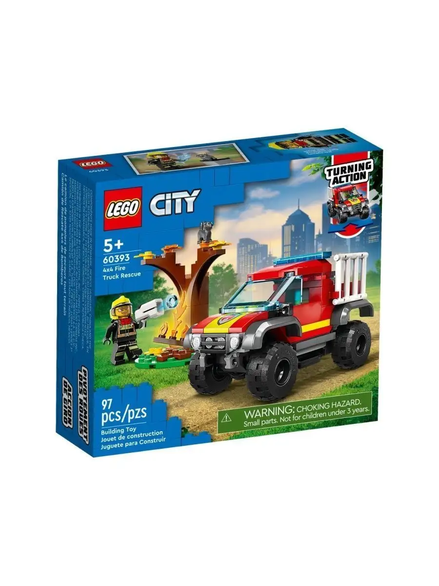 60393 City Спасательная пожарная машина 4x4 LEGO 158354207 купить в  интернет-магазине Wildberries