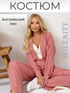 Костюм летний льняной MILENITY 158375682 купить за 1 112 ₽ в интернет-магазине Wildberries