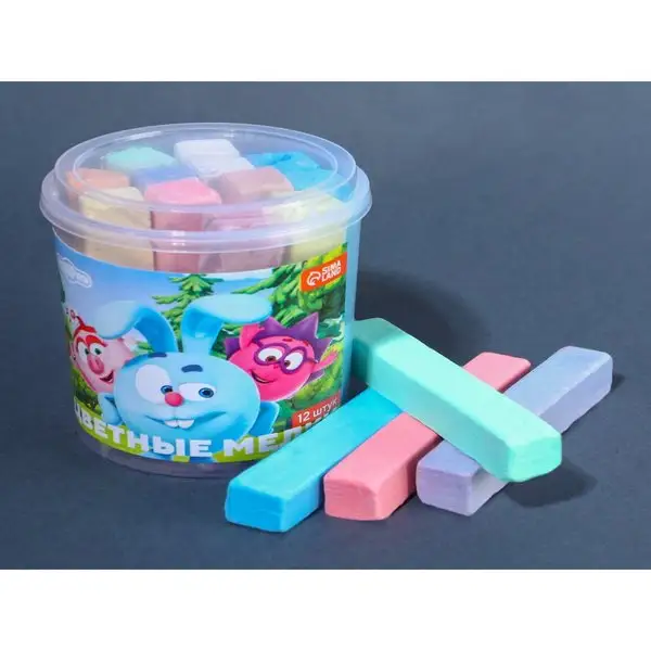 Набор цветных мелков Смешарики 12 штук 10 цветов