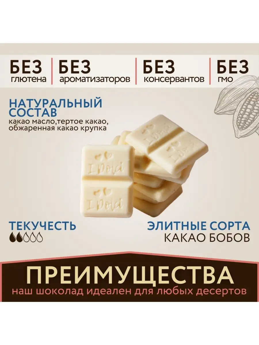 Белый шоколад 29%, 1кг I Dolci 158417265 купить в интернет-магазине  Wildberries