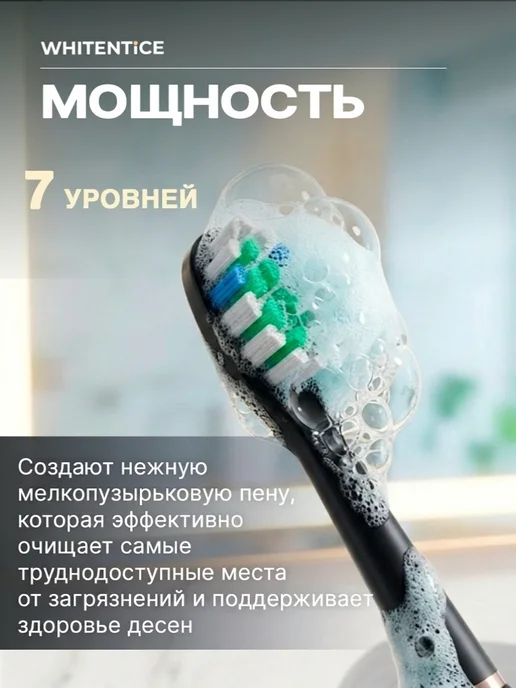 Whitentice Электрическая звуковая зубная щетка для отбеливания зубов, вариант, фото 3