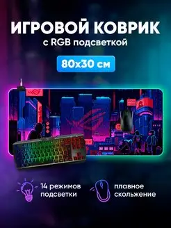 Игровой коврик для мышки большой аниме с подсветкой на стол Abeillevie 158524071 купить за 867 ₽ в интернет-магазине Wildberries