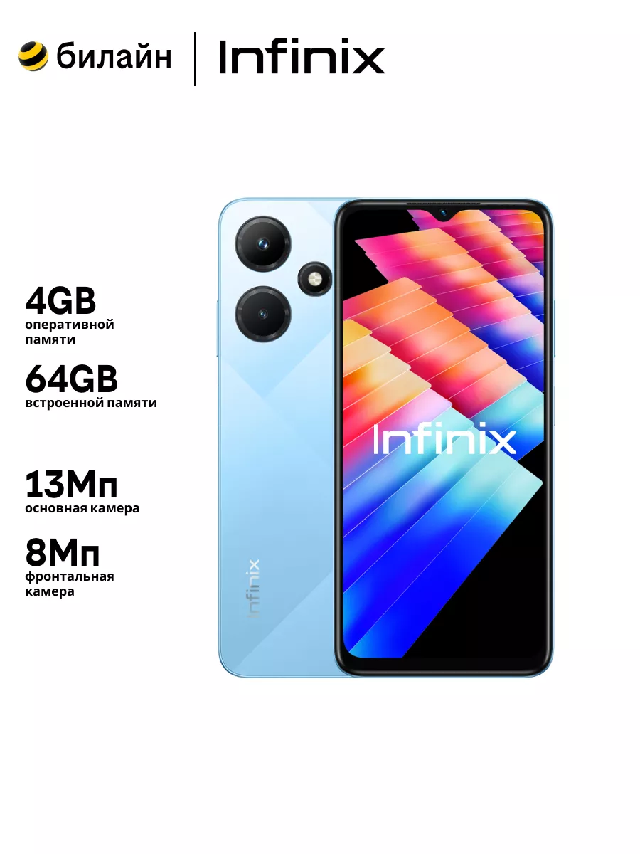 Смартфон Infinix Hot 30i 4/64GB Glacier Blue Infinix 158528391 купить в  интернет-магазине Wildberries