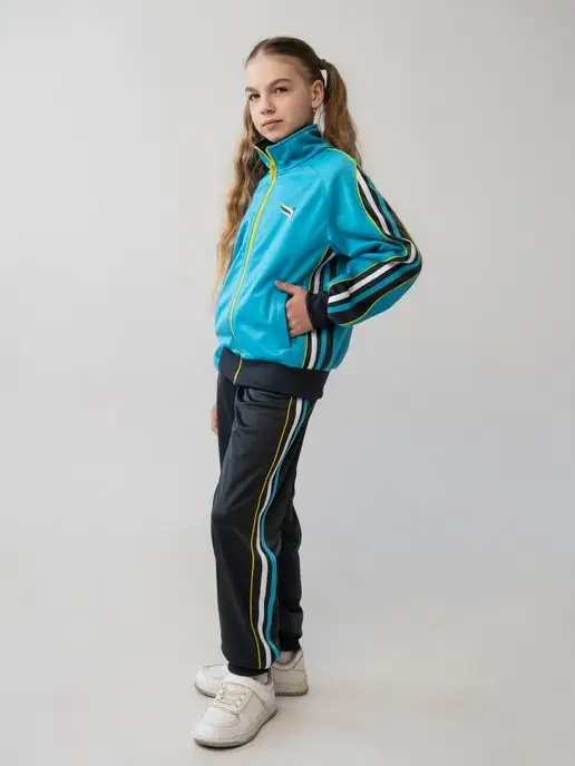 FITEM Спортивный костюм детский эластик, голубой, фото 3