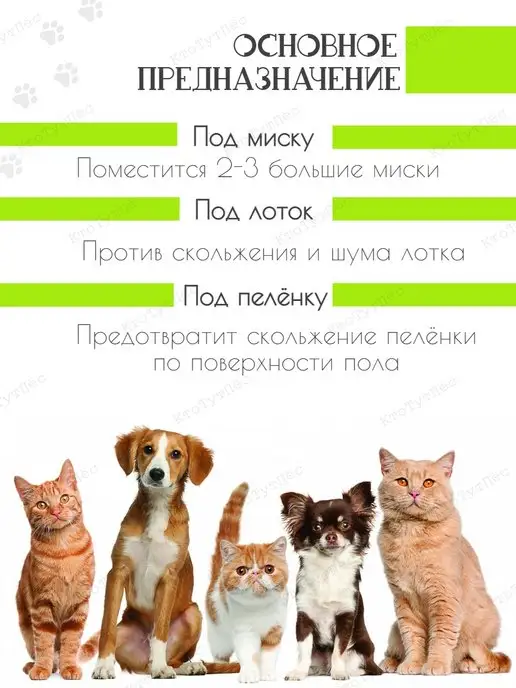 КтоТутПёс Коврик под миску для кошек и собак силиконовый, серый, фото 2