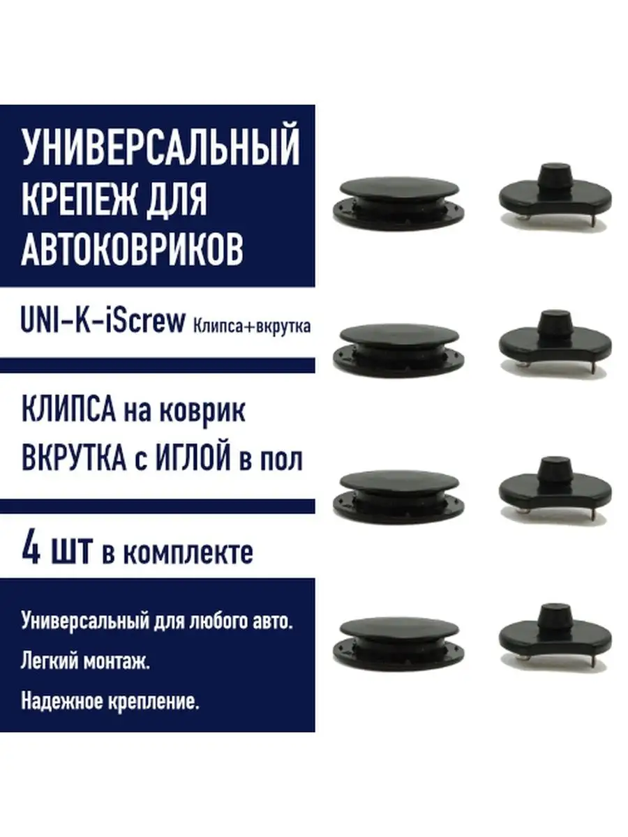 Универсальный крепеж UNI-K-iScrew (клипса+вкрутка)/4шт EVA Premium  158719343 купить за 297 ₽ в интернет-магазине Wildberries