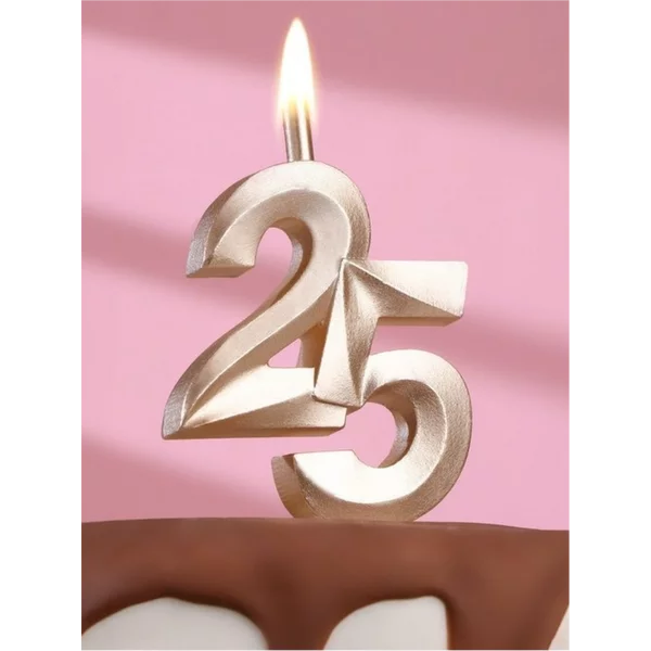 Свеча в торт Юбилейная, цифра 25