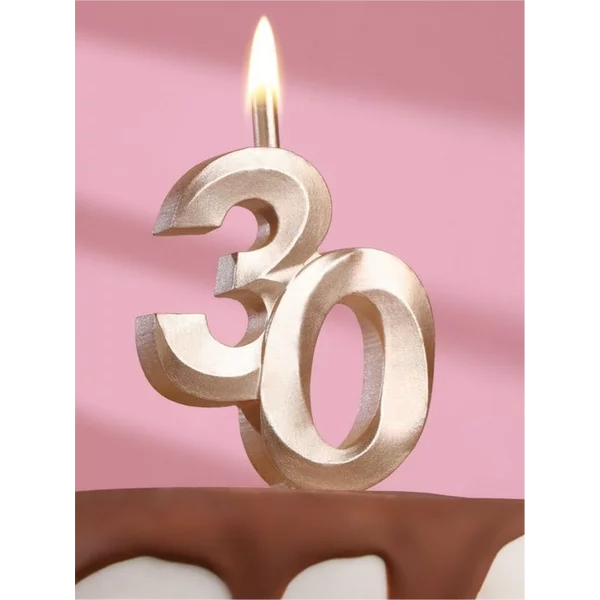 Свеча в торт Юбилейная, цифра 30