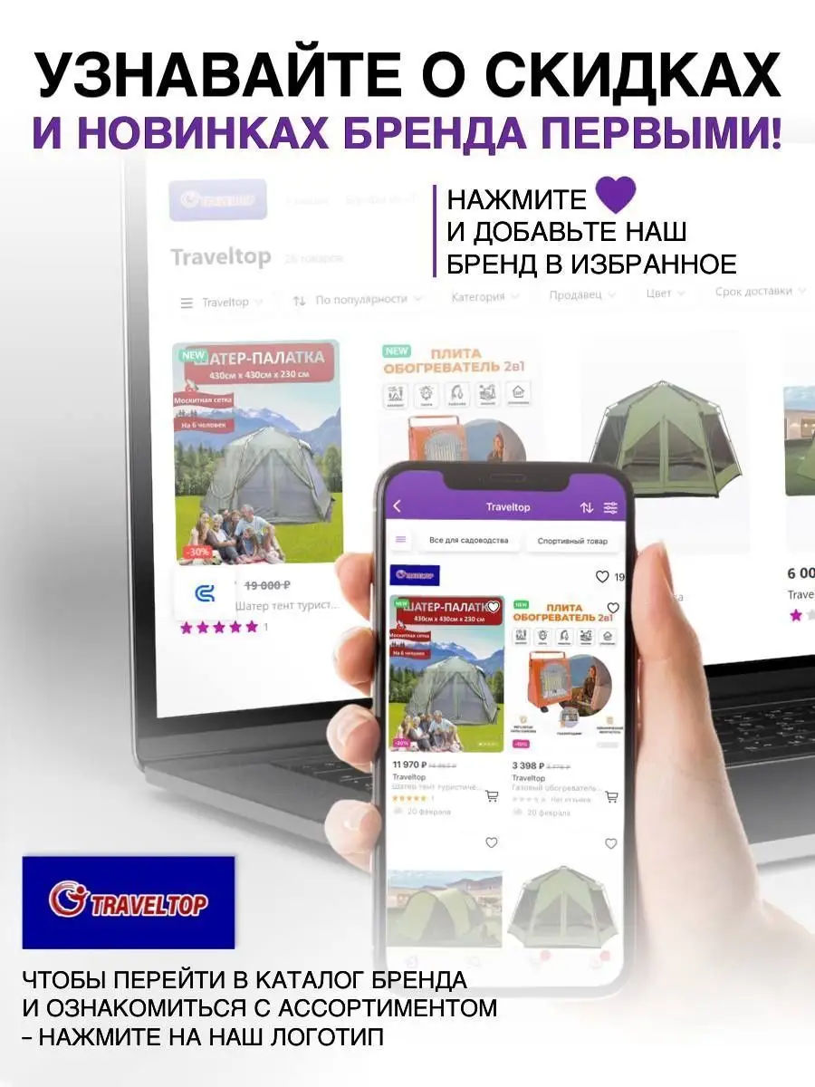 Коврик походный самонадувающийся туристический Traveltop 158786887 купить в  интернет-магазине Wildberries