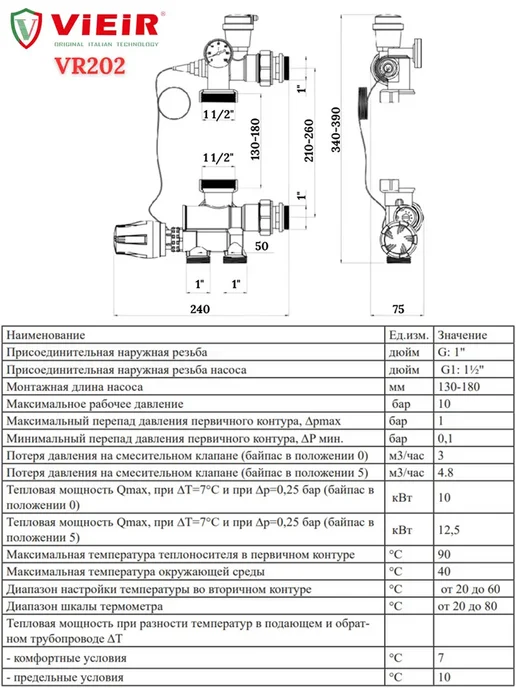 vieir Комплект для теплого пола 3 контура (с насосом), вариант, фото 6