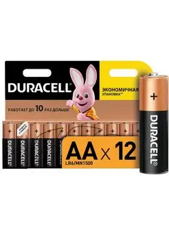 Щелочная батарейка AA/LR6 12 шт DURACELL 158884372 купить за 234 ₽ в интернет-магазине Wildberries