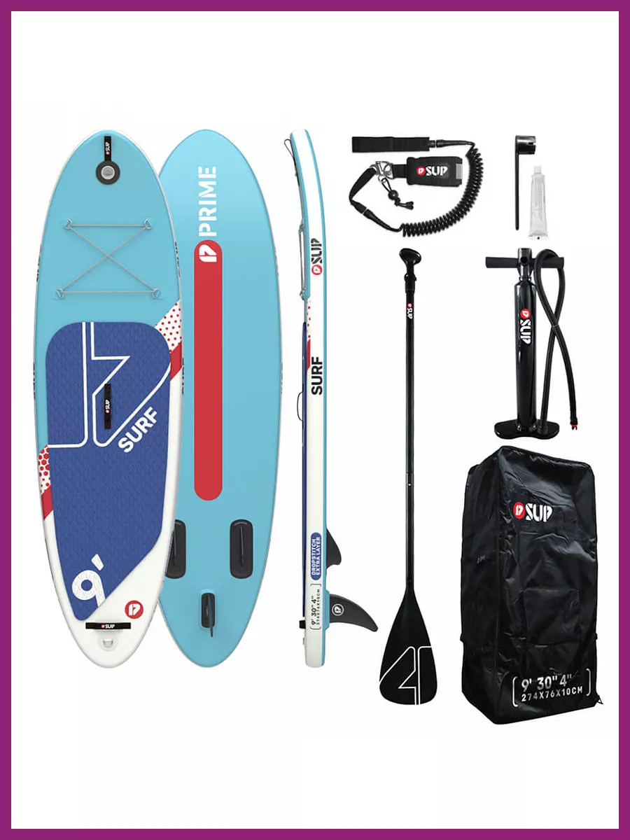 Сапборд двухслойный PRIME 9.0x30x4 Surf blue sup board сап Prime SUP  158894518 купить в интернет-магазине Wildberries