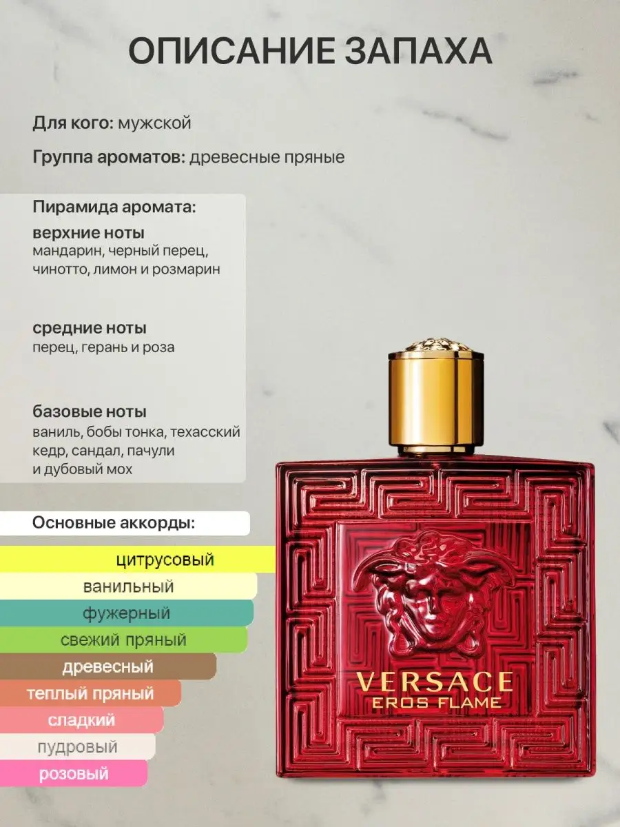 Пробник распив духов Versace Eros Flame lada perfume 158915889 купить за  270 ₽ в интернет-магазине Wildberries