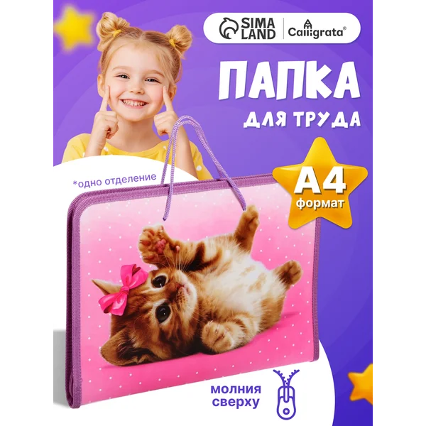 Папка для труда А4, с ручками