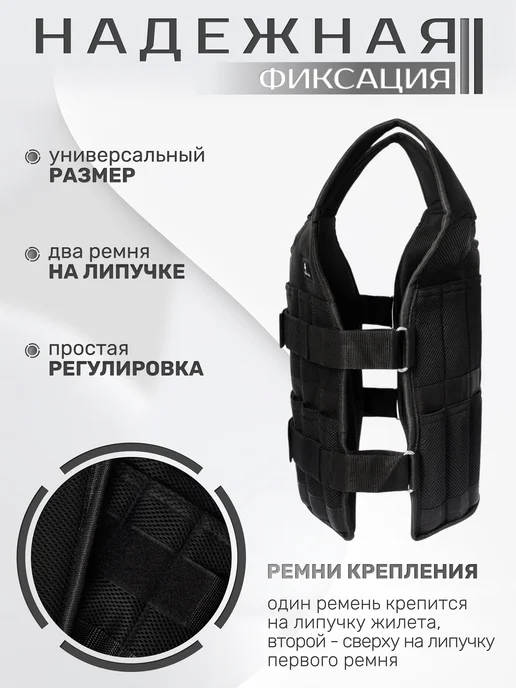 STRONG BODY Жилет с утяжелителями регулируемый вес от 0.5 кг до 10 кг, 0,5 кг, 10 кг, фото 6