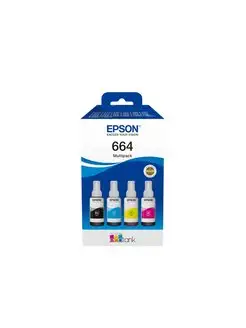 Оригинальные чернила 664 Multipack C13T66464A, 4 контейнера Epson 158986596 купить за 2 909 ₽ в интернет-магазине Wildberries