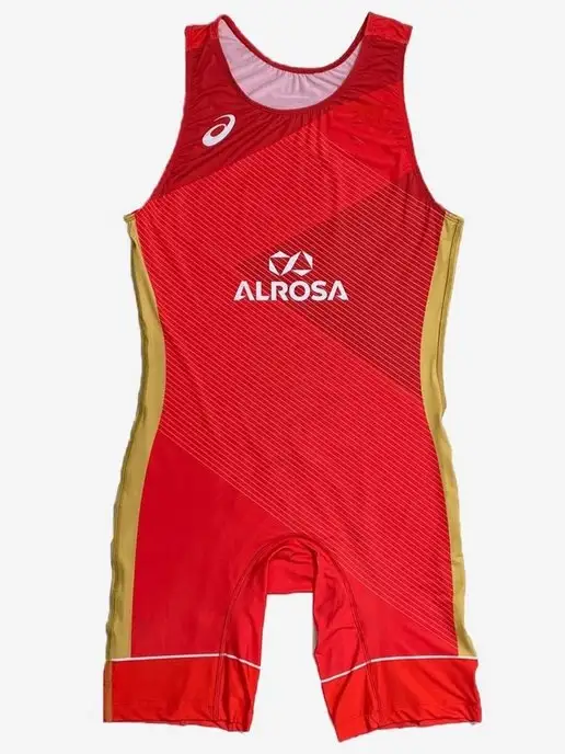 ASICS Трико борцовское Алроса Лого, красный, фото 2