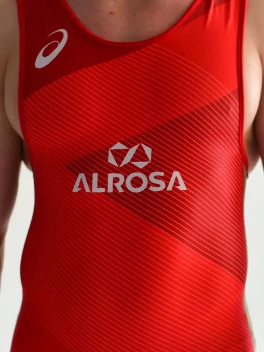 ASICS Трико борцовское Алроса Лого, красный, фото 5