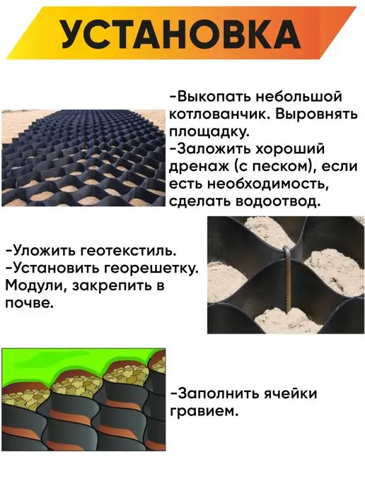 СтокРум Георешетка объемная с перфорацией 3,5м х 5м 17м2 высота 5см, вариант, фото 3