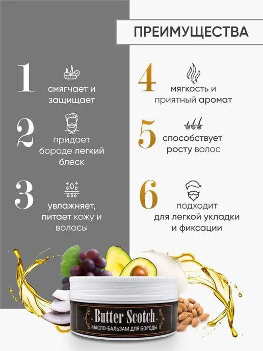 CharmCleoCosmetics Набор масло для роста бороды и питательный бальзам для усов, 105 мл, фото 7