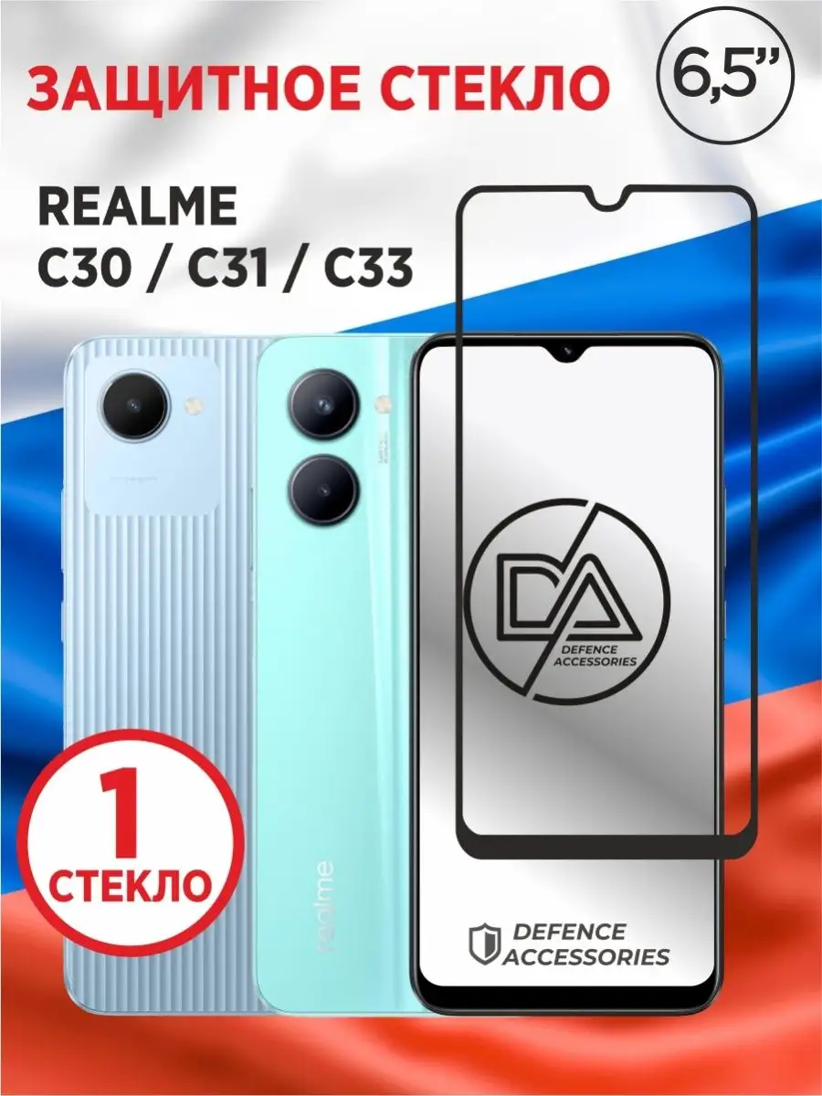 Защитное стекло на Realme C30, C31