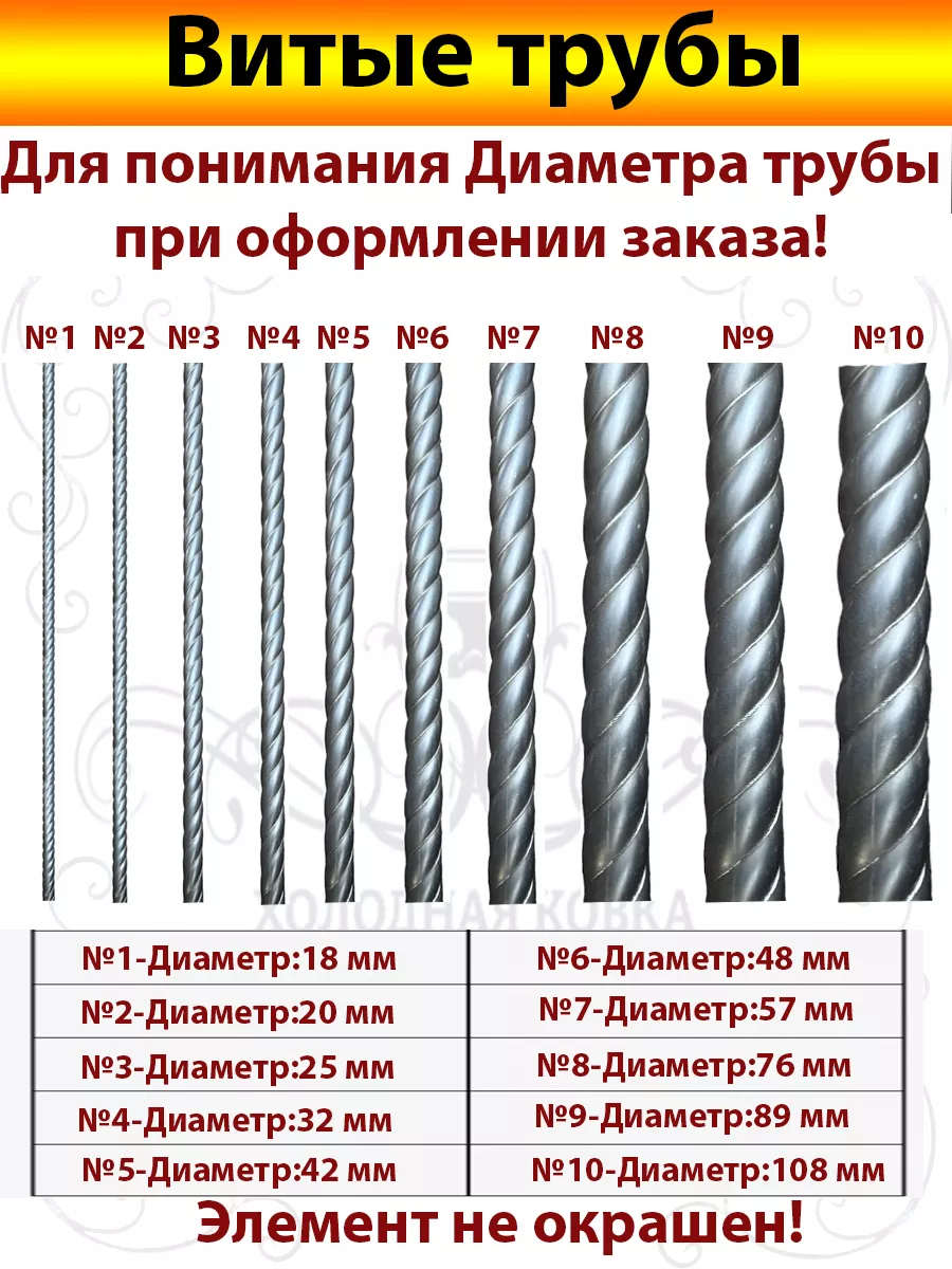 Витая труба Д 57 мм. Холодная Ковка 159078508 купить за 1 287 ₽ в  интернет-магазине Wildberries