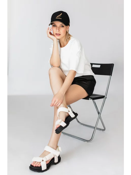 Beon Wear Босоножки летние на платформе сандалии спортивные, белый, фото 8