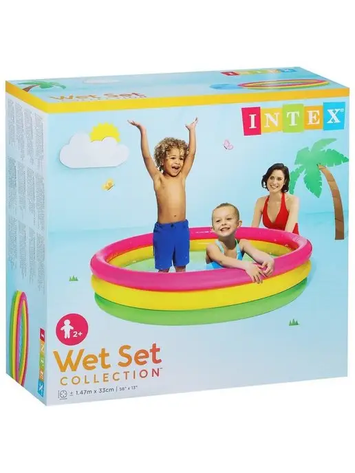 Intex Детский надувной бассейн 147х33см "Радуга", вариант, фото 6