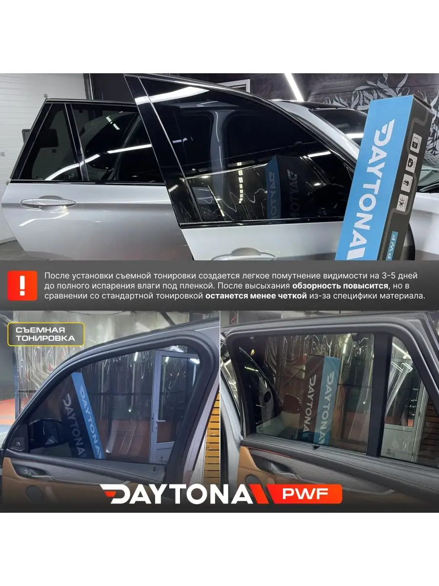 Съемная тонировка на автомобиль черная 35% 4м х 100см Daytona 159104662  купить за 5 366 ₽ в интернет-магазине Wildberries