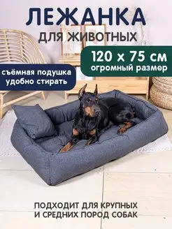 Лежанка для больших пород собак 1200x750 Кучка 159106197 купить за 3 324 ₽ в интернет-магазине Wildberries