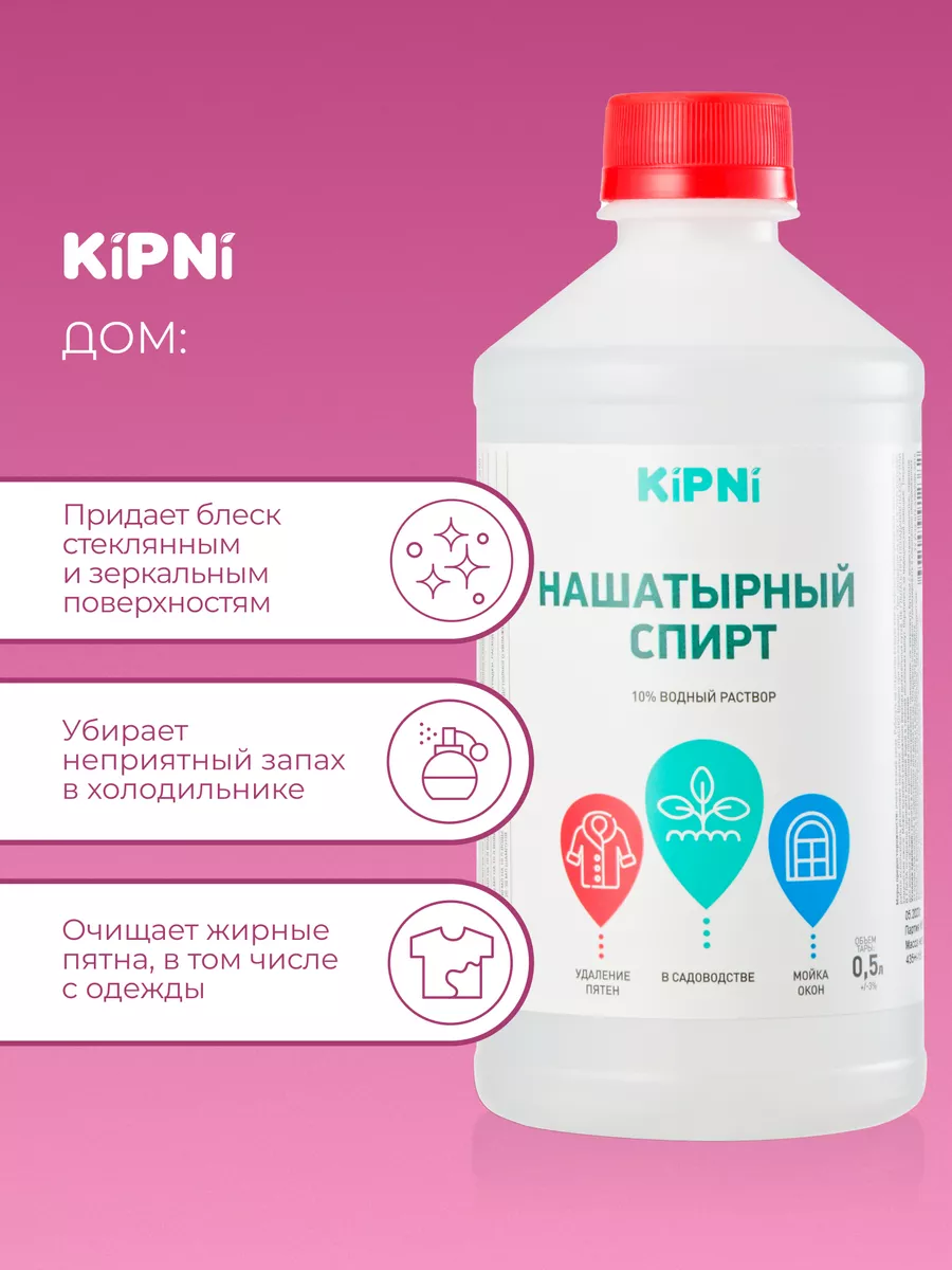 Нашатырный спирт Kipni набор 1,5 л. / раствор аммиака Kipni 159106212  купить в интернет-магазине Wildberries