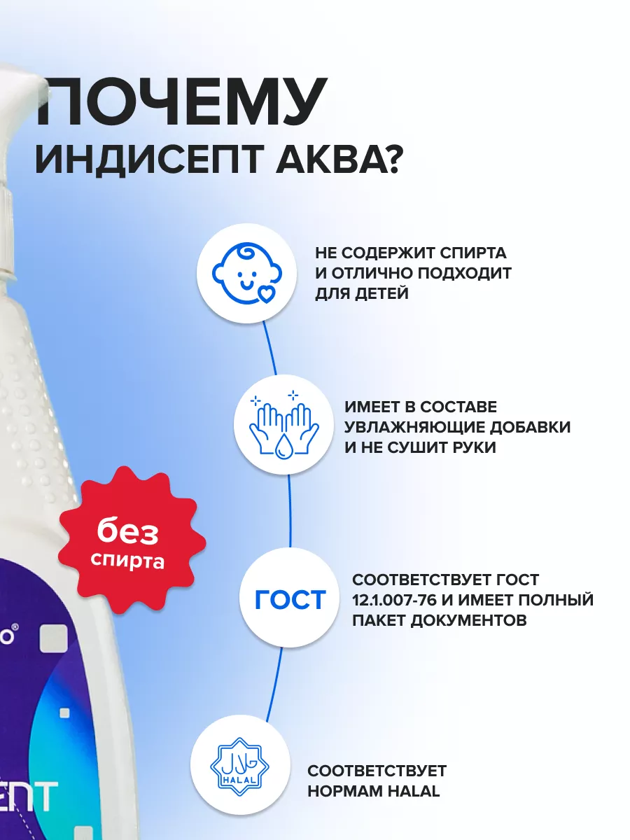 Индиго Бесспиртовой Антисептик Для Рук И Поверхностей 750 Мл