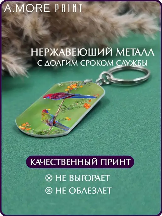 Аксессуары Брелок для ключей птицы попугайчики, белый, фото 3
