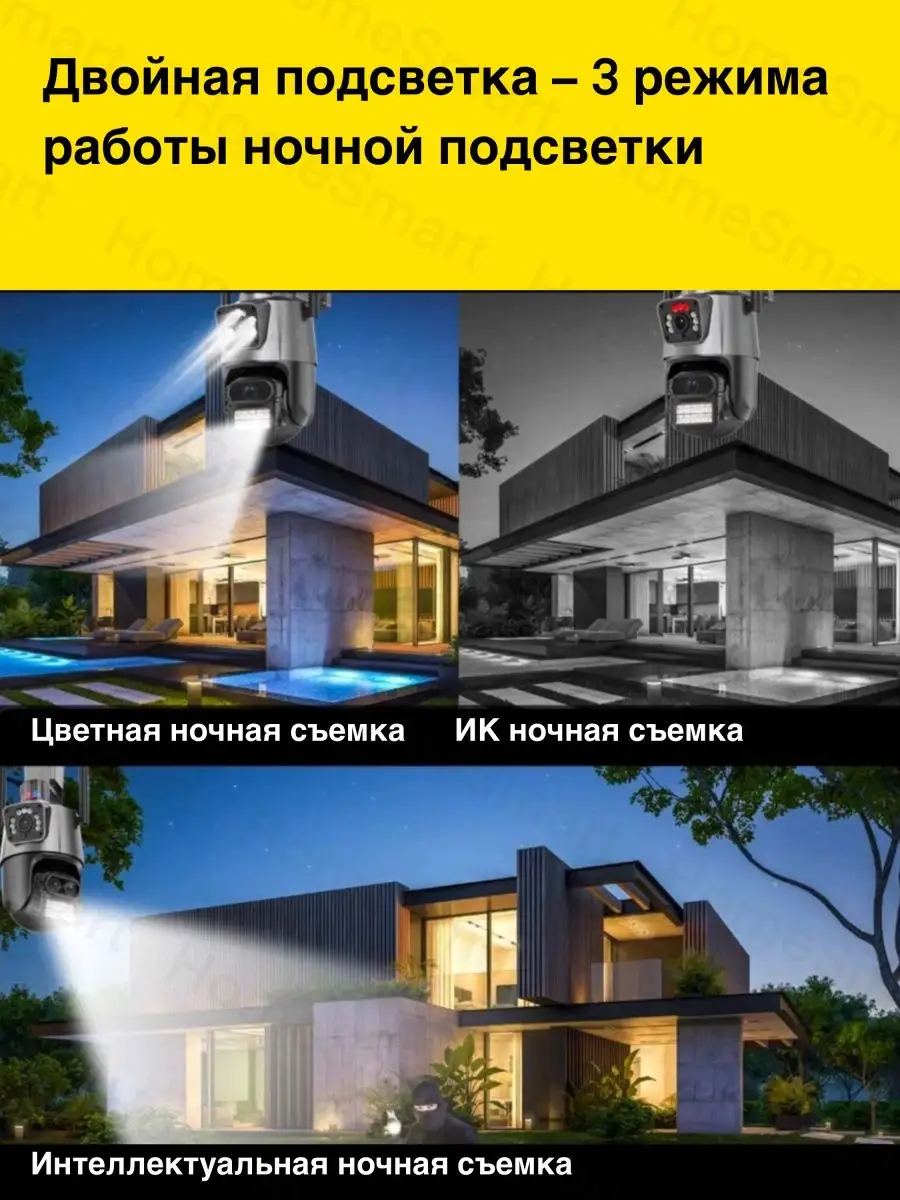 Уличная камера видеонаблюдения 2 в 1 HomeSmart 159227719 купить за 2 999 ₽  в интернет-магазине Wildberries