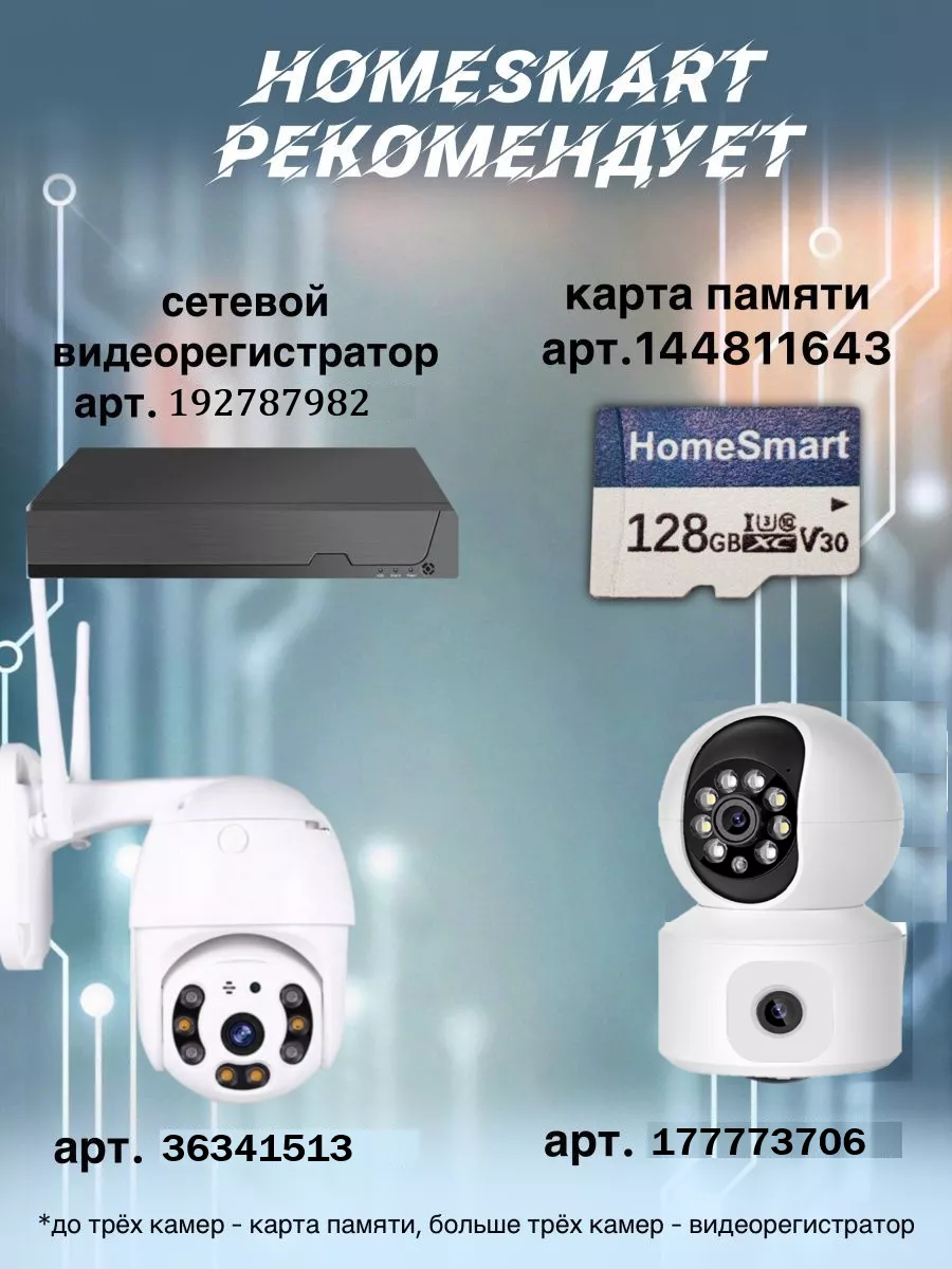 Уличная камера видеонаблюдения 2 в 1 HomeSmart 159227719 купить за 2 999 ₽  в интернет-магазине Wildberries