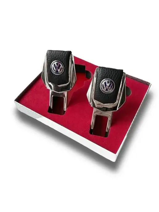 Volkswagen Заглушки ремня безопасности и брелок с карабином, 3 шт, фото 2