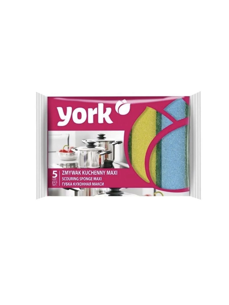 York посуда. York губки для посуды Maxi 5шт. York губки 5. Йорк макси. Арт 034010 губки York.