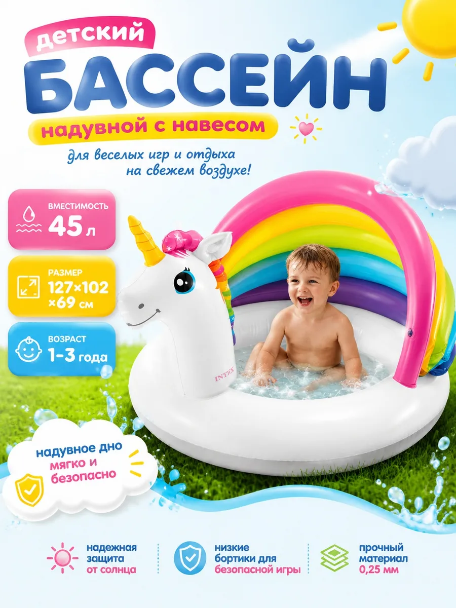 Надувной бассейн для детей 127х102х69см