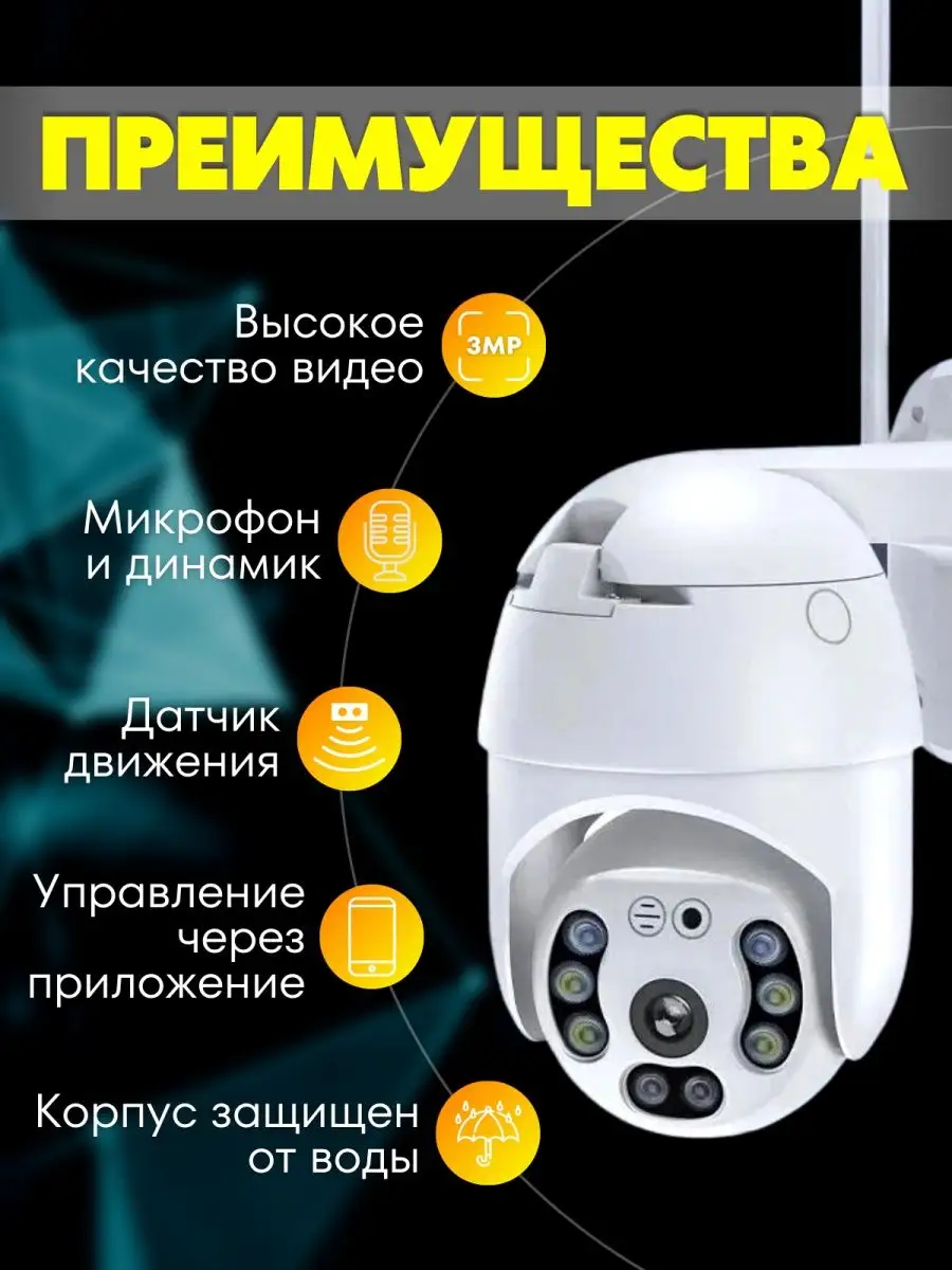 Камера видеонаблюдения беспроводная WiFi CrazyShop 159307026 купить за 293  000 сум в интернет-магазине Wildberries