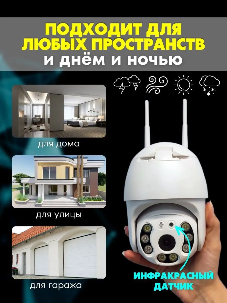 Камера видеонаблюдения беспроводная WiFi CrazyShop 159307026 купить в  интернет-магазине Wildberries