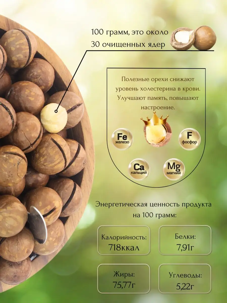 Макадамия орех 500г Nuts24 159333710 купить за 450 ₽ в интернет-магазине  Wildberries