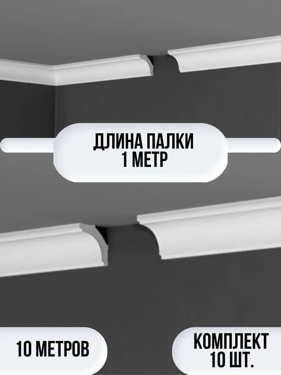Плинтус потолочный белый на потолок