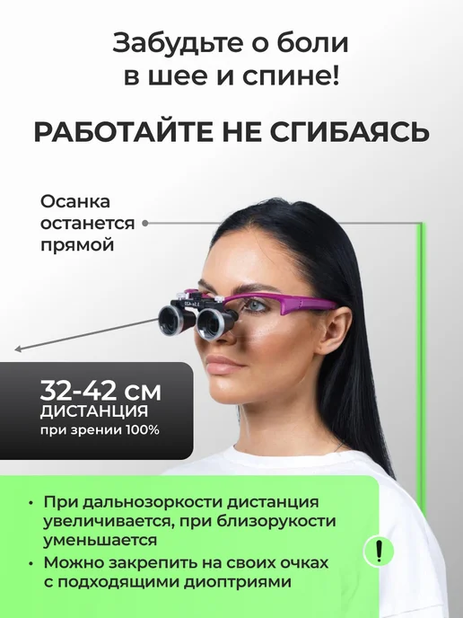 OEM Бинокулярные очки 3.5х c подсветкой для стоматолога ювелира, вариант, фото 2