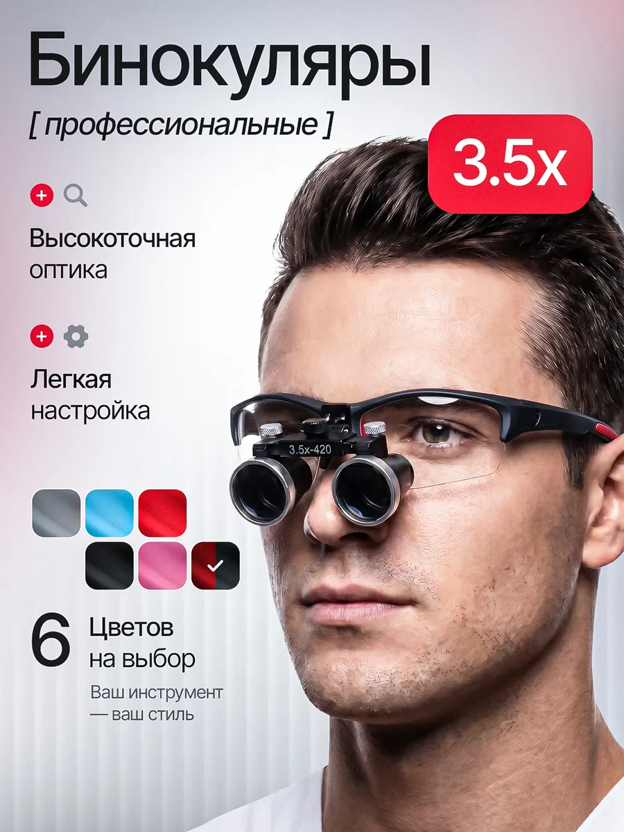 Бинокулярные очки 3.5х для стоматолога